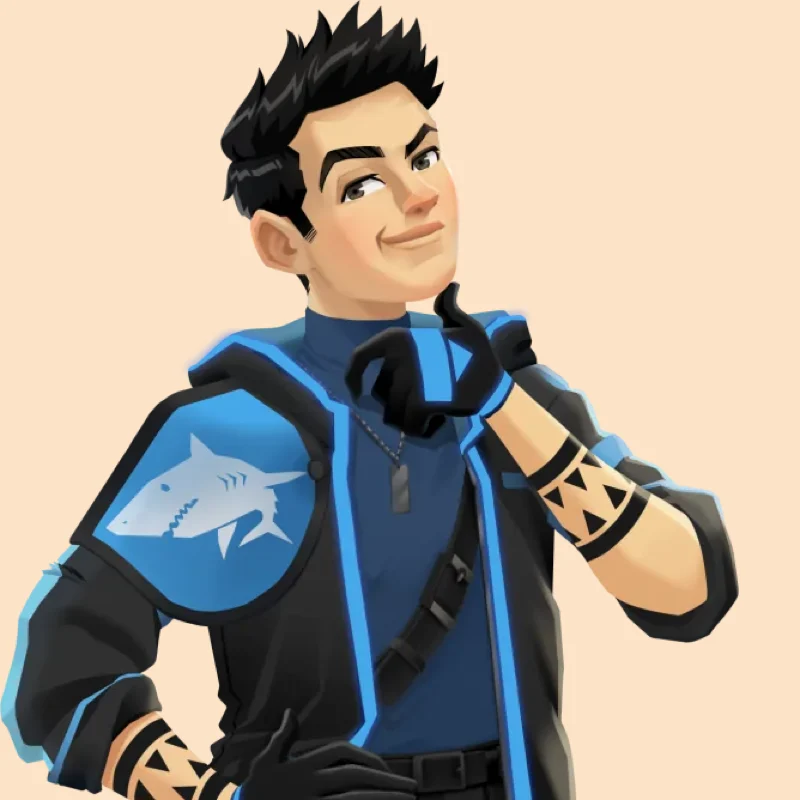 Zack in Apex Academy team clothes